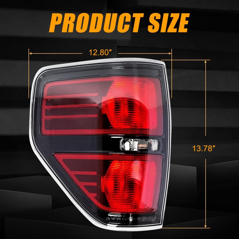 RANSOTO Tail Light Compatible with Ford F150 F-150 2009 2010 2011 2012 2013 2014 Rear Brake Lamp Taillight Left Driver and Right Passenger Side Smoked - Image 5